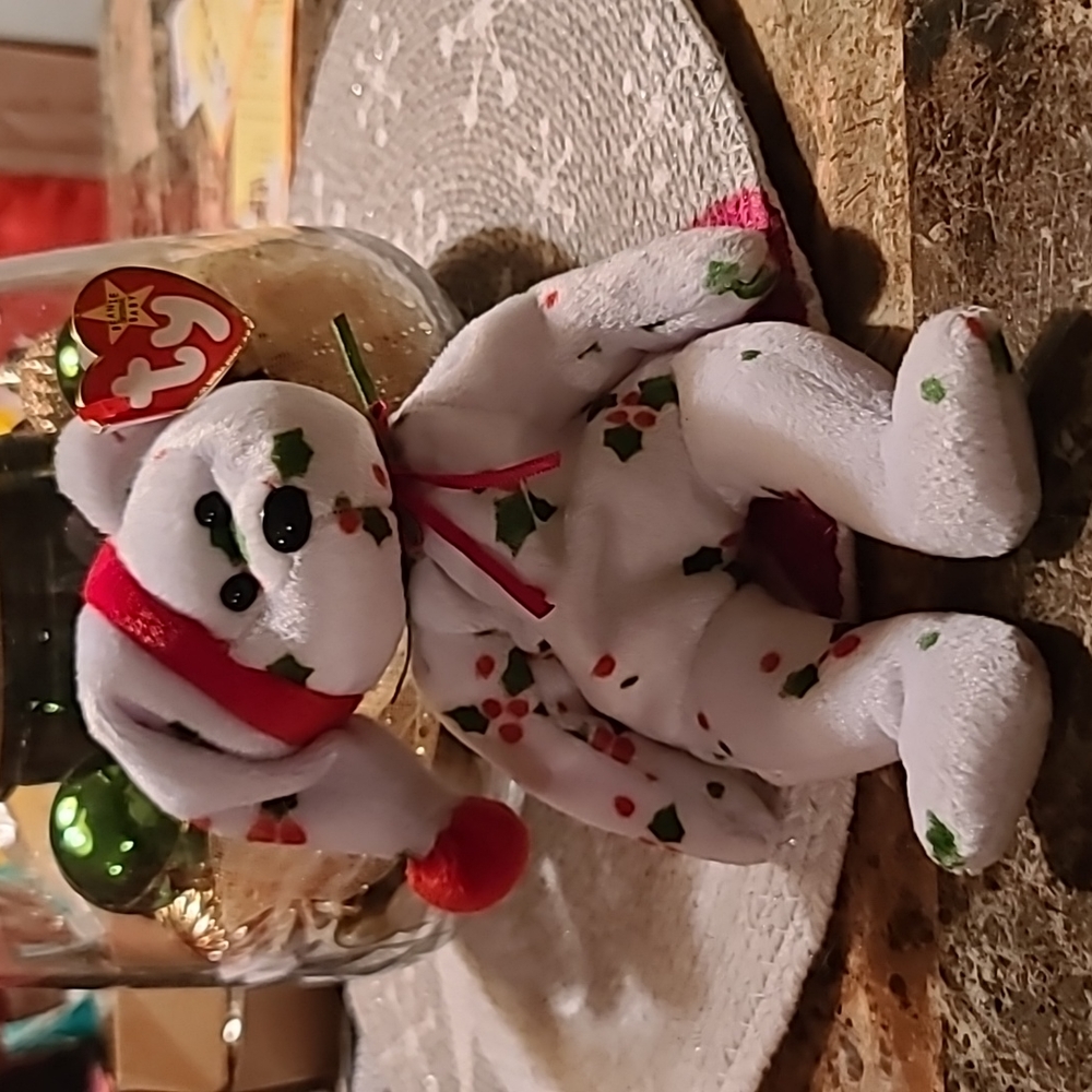 Vintage TY Beanie Baby RARE 1998 Holiday Teddy Mint w/Tags Errors PE Pellets